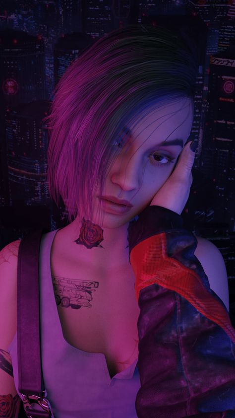 Cyberpunk Pfp Game, Judy Alvarez Wallpaper, Judy Cyberpunk, Judy Alvarez, Cd Project, Marriage Material, Cyberpunk Anime, Tattoo Women, Cyberpunk Aesthetic