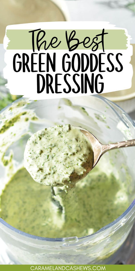 a spoonful of green goddess dressing Panera Green Goddess Dressing, Green Goddess Dressing Recipe, Green Goddess Salad Recipe, Goddess Dressing Recipe, Avocado Lime Dressing, Homemade Italian Dressing, Delicious Salad Dressings, Goddess Dressing, Green Goddess Dressing