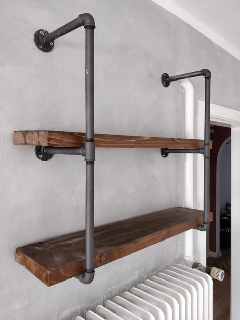 Bakery Apartment, Industrial Pipe Furniture, Pipe Furniture, Industrial Pipe, Towel Rack, Home Projects, Shelves, Apartment, Furniture