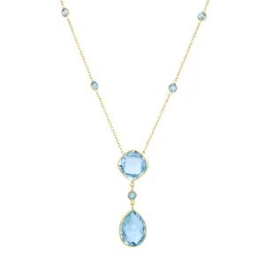 Blue Topaz Rings, Necklaces & Jewelry: December Birthstone - Page 4 Royal Chain, Lariat Style Necklace, Blue Topaz Jewelry, Blue Topaz Necklace, Topaz Jewelry, Semi Precious Jewelry, Topaz Necklace, Blue Topaz Stone, Topaz Stone