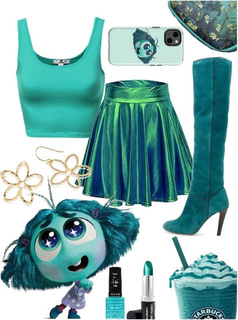 envy Outfit | ShopLook Envy Inside Out Outfit Ideas, Envy Costume, Whimsical Accessories, Curated Outfit, Teal Art, Disney Bound Outfits, Inside Out 2, Fashion Board, Outfit Shoplook