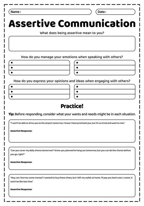 Communication Skills Worksheet, Communication Worksheets For Adults, Affirmation For Communication Skills, Healthy Communication Worksheets, Social Skills Worksheets For Adults, Communication Activities For Teens, Assertive Communication Worksheet, Assertive Communication For Kids, Communication Worksheets For Teens