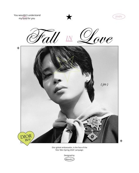 Jimin design photo by DIOR Y2k Layout, Kpop Posters, Design Photo, Theme Ideas, Safe Place, Follow Me On Instagram, Design Inspo, Fall In Love, Falling In Love