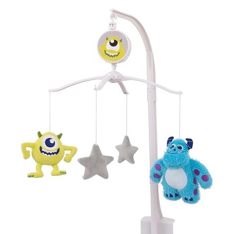 Amazon.com : Disney Monsters, Inc. Cutest Little Monster Turquoise, Green, and Gray Sully, Mike and Stars Plush Musical Mobile : Baby Pixar Nursery, Monsters Inc Nursery, Sully And Mike, Modern Crib Mobile, Disney Themed Nursery, Convertible Cribs, Disney Monsters, Disney Nursery, Mike Wazowski