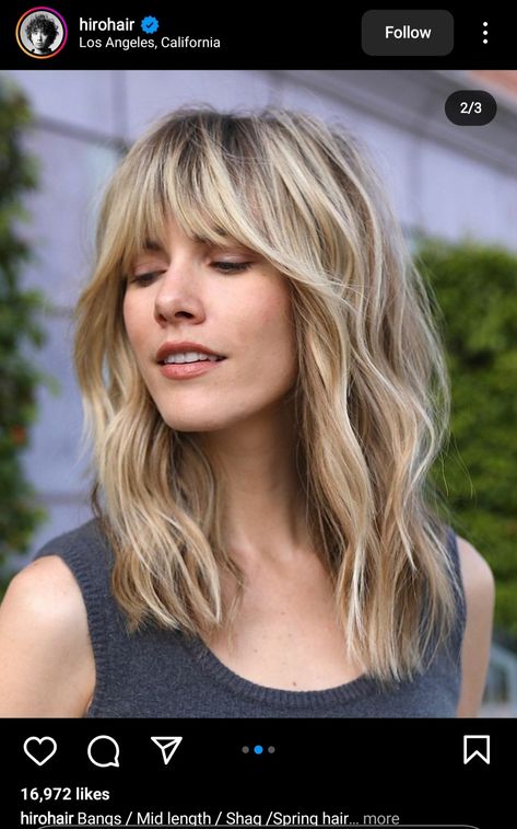 Long Shag Haircut, Medium Layered Hair, Medium Length Hair With Layers, Shag Hairstyles, Shag Haircut, Penteado Cabelo Curto, Trending Haircuts, Haircuts With Bangs, Shoulder Length Hair