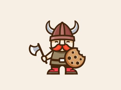 Viking Character Design, Banner Doodle, Viking Character, Vikings Game, Character Design Illustration, Fun Logo, Character Logo, Illustration Simple, Cookie Company