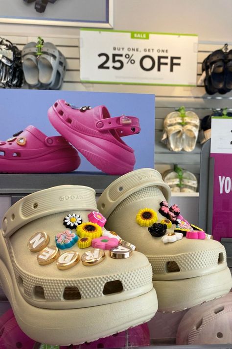 Crocs at the Lake Buena Vista Factory Stores. With so many styles and jibbitz to choose from. Don’t wait any longer come today! Buy one get one 25% Off. More deals throughout the store. Exclusions apply. Sale is subject to change. (Select Items) Outfit Ideas With Crocs, Crocs Fashion, Sas Shoes, Shoes Outfit Fashion, Rack Room Shoes, Cool Poses, At The Lake, Icon Collection, Crocs Shoes