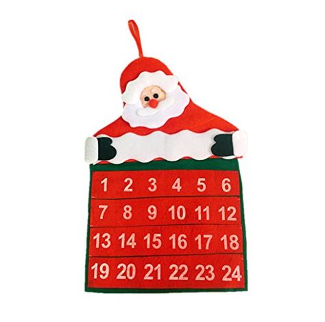 Vivian Christmas Countdown Calendar Santa Claus Hanging Calendar Ornaments * This is an Amazon Affiliate link. Visit the image link more details. Advent Calendar For Kids, Felt Advent Calendar, Calendar For Kids, Fabric Advent Calendar, Calendar Advent, Christmas Countdown Calendar, Day Countdown, Christmas Calendar, Countdown Calendar