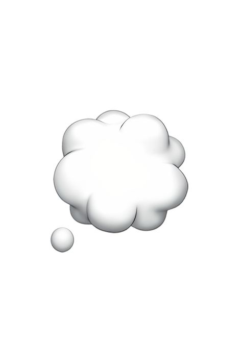 The 💭 Thought Balloon emoji appears as a white cloud-like shape with a blue outline. Inside the cloud, there is a smaller, darker blue cloud that represents the thought or idea being conveyed. The overall appearance of the emoji is meant to resemble a cartoon thought bubble, commonly used in comics and graphic novels to indicate a character's thoughts. Thought Bubble Aesthetic, Cloud Thoughts, Balloon Emoji, Iphone Emoji Png, Cloud Emoji, Ios Emojis, White Emoji, Emoji Balloon, Emojis Iphone