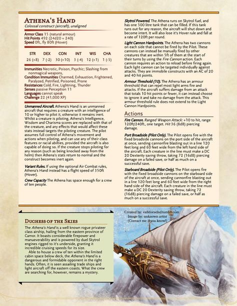 Dnd Ocean Encounters, Airship Dnd, Dnd Airship, Dnd Stats, Flying Monsters, Flying Ship, Cultures Around The World, Dungeon Master's Guide, Dnd Classes