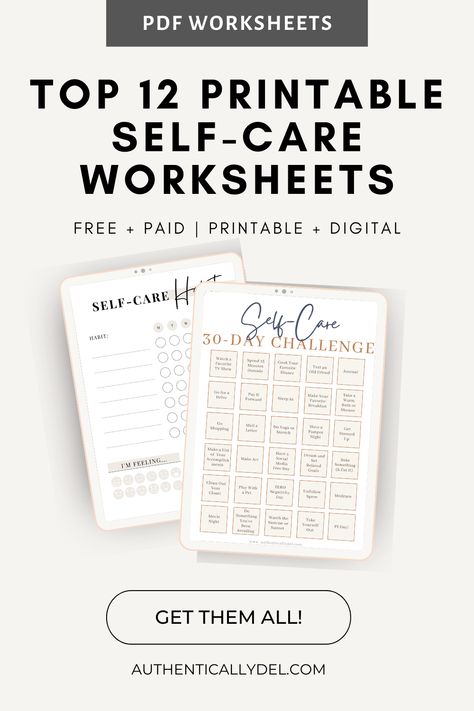 printable self care worksheets pdf