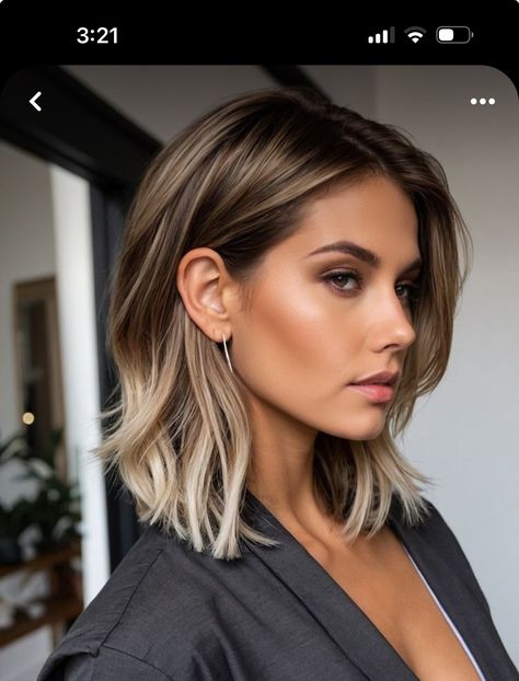 Short Hairstyle Women Accessories, Balayage Hair Blonde Lob, Blonde Panels In Dark Hair, Long Balayage Bob, Brunette Balayage Hair Green Eyes, Med Length Brown Hair, Best Hairstyle For Short Hair, Short Haircuts For Women Curtain Bangs, Mid Length Hair Bob