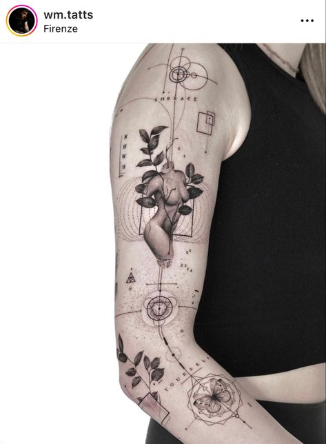 Lemuria Tattoo, Fineline Realism Tattoo, Fine Line Realism Tattoo, Microrealism Tattoo Design, Tattoo Ideas Realism, Micro Realism Tattoo Design, Small Fineline Tattoos, Geometric Universe Tattoo, Conceptual Tattoo