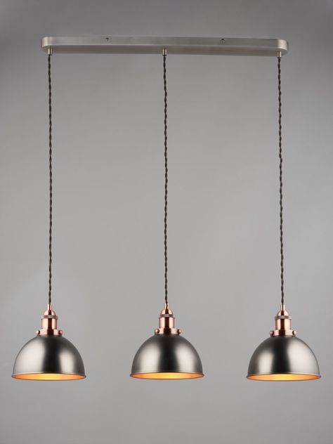 I found this at John Lewis & Partners. What do you think? Kitchen Light Fittings, Kitchen Bar Lighting, Barn Conversion Interiors, Dinning Room Lighting, Bar Lights, Diner Table, Breakfast Bar Lighting, Hanging Lights Kitchen, Dining Table Lighting