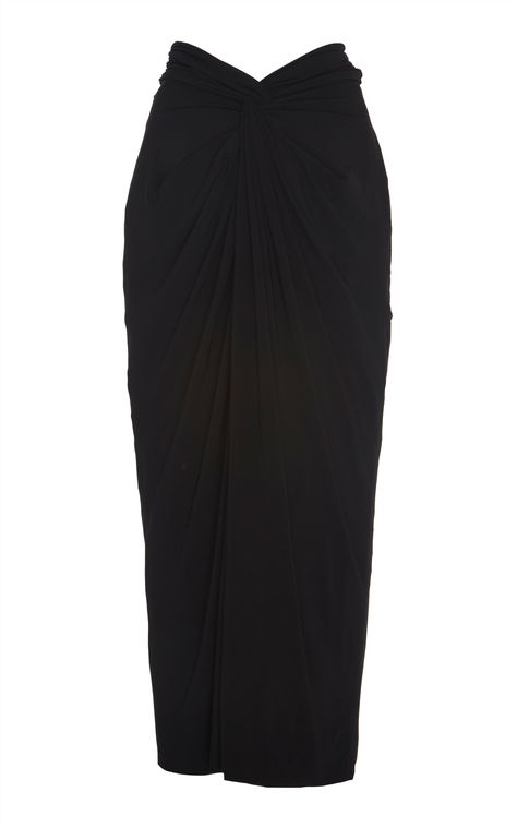 Luxury Chic Long Draped Skirt, Chic Fitted Draped Midi Skirt, Luxury Fitted Long Draped Skirt, Chic Draped Fitted Maxi Skirt, Chic Black Draped Skirt, Runway Styling, Unique Skirts Design, Knotted Skirt, Fall 2023 Fashion Trends