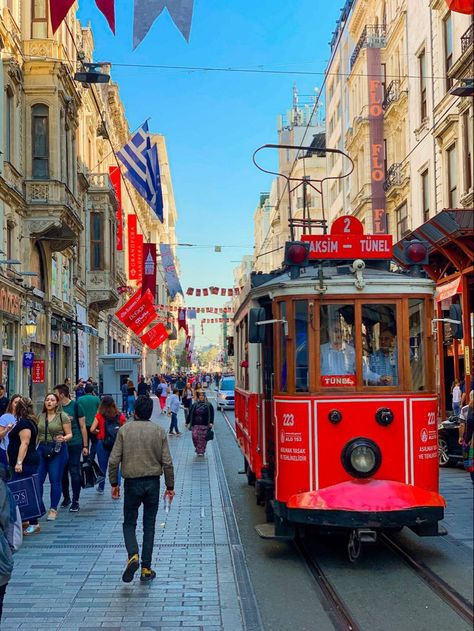 Istanbul Turkey Bucket List Countries, Turkey Board, Istiklal Street, Turkey Pics, Places In Istanbul, Istanbul Trip, Turkey Summer, Umbrella Street, Trip To Turkey