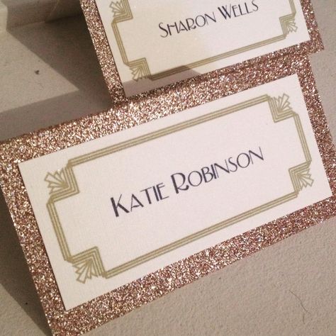 Art Deco place name card for weddings and parties www.amanda-jane.co.uk 1920s Names, Wedding Place Names, Party Names, Party Stationery, Deco Wedding, Name Card, Glamorous Wedding, Art Deco Wedding, Place Names