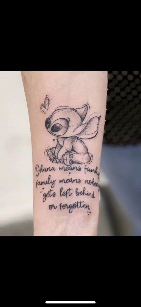 Ohana Tattoo, Stitch Tattoo, Family Meaning, Ohana Means Family, Family Tattoos, Disney Tattoos, Dope Tattoos, Disney Wallpaper, I Tattoo