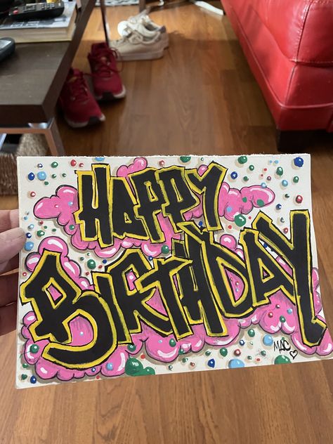 Happy Birthday Drawings Ideas, Graffiti Art Drawing Ideas, Happy Birthday Graffiti, Graffiti Art Drawing, Graffiti Art Drawings, Art Drawing Ideas, Happy Birthday Drawings, Drawing Ideas For Kids, Graffiti Lettering Alphabet