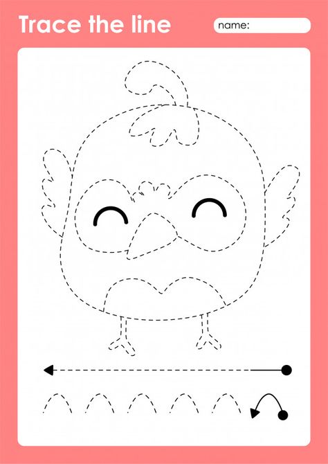 Quail - tracing lines preschool workshee... | Premium Vector #Freepik #vector #bird Lines Preschool, Spring Worksheets Preschool, Diy Busy Books, Planet Crafts, Free Printable Puzzles, Tracing Lines, Dots Game, Preschool Tracing, Free Handwriting