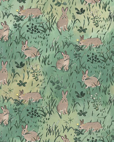 Cottagecore Art Wallpaper, Schinako Moriyama, Green Widget, Cottagecore Art, Easter Wallpaper, Bunny Drawing, 강아지 그림, Bunny Wallpaper, Bunny Lovers