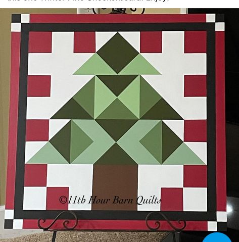 Christmas Tree Barn Quilt, Winter Barn Quilts, Christmas Barn Quilt Patterns, Christmas Barn Quilts, Merry Chrysler, Pallet Barn, Western Quilts, Christmas Barn, Wood Quilt