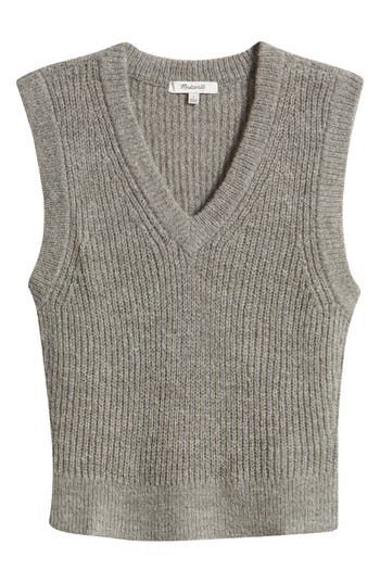 Switch up from the oversize thing with a fuzzy shrunken sweater-vest that's cropped to perfection with a slim fit. 18" length (size Medium) V-neck 40% acrylic, 30% alpaca, 30% polyamide Dry clean Imported Grey Sweater Vest, Shrunken Sweater, Masc Outfits, Knit Vest, Sweater Vest, Grey Sweater, Alpaca, Madewell, Top Brands