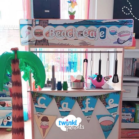 Seaside Role Play Eyfs, Summer Holiday Activities For Preschoolers, Beach Role Play Eyfs, Beach Eyfs Activities, Cafe Role Play Area Eyfs, Seaside Eyfs Activities, Eyfs Summer Activities, Beach Eyfs, Cafe Role Play Area