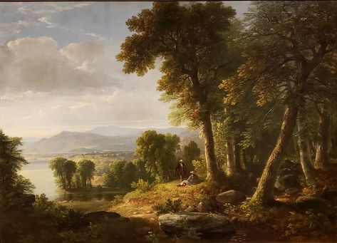 Displayed in special exhibition of "For America" at the Dayton Art Institute, April 2019 19th Century Landscape Painting, Asher Durand, 19th Century Landscape, 19th Century Paintings, Hudson River, Vintage Landscape, Nature Illustration, Nature Paintings, Landscape Painting