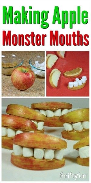 Monster Snacks, Halloween Apples, Apple Snacks, Monster Mouth, Fruit Creations, Healthy Halloween Treats, Red Delicious Apples, Halloween Snack, Healthy Halloween