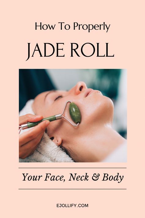 How To Use A Jade Roller • On Face, Neck & Body How To Use A Jade Roller On Your Face, How To Use Jade Roller On Face, Jade Roller How To Use, Jade Roller Before And After, Jade Roller Technique, Roller On Face, Use Jade Roller, Jade Roller Benefits, Jade Rolling