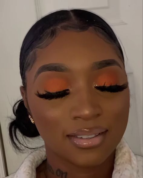 Slay Makeup, Birthday Makeup Looks, Girl Makeup Tutorial, Face Beat Makeup, Brown Girls Makeup, Orange Makeup, Makeup 101, Makeup For Black Skin, Brown Skin Makeup