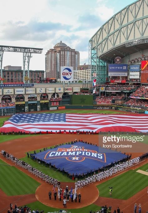 Minute Maid Park // Home Opener April 2, 2018 HOU V BAL Mlb Stadium, Park Wallpaper, Mlb Stadiums, Houston Astros Baseball, Minute Maid Park, Airplane Wallpaper, Baseball Park, Astros Baseball, Sports Stadium