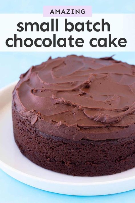 Two Person Chocolate Cake, Easy Small Cakes Ideas, Small Batch Chocolate Cake Recipe, Chocolate Cake Small Batch, Small Batch Cakes Recipe, 6” Chocolate Cake, Small Batch Cakes, 6 Inch Chocolate Cake Recipe, Small Batch Chocolate Cake