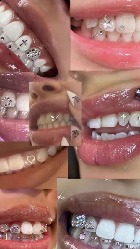 Grillz Aesthetic, Corporate Christmas Party, Teeth Gems, Pretty Teeth, Dental Jewelry, Grillz Teeth, Diamond Teeth, Tooth Gems, Grills Teeth