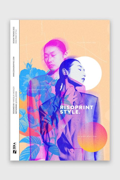 12 Graphic Design Trends 2022 - Zeka Design 2022 Poster Design, Graphic Design Trends 2022, Risograph Design, Design Trends 2022, Poster Design Ideas, Trendy Graphic Design, Visuell Identitet, Gfx Design, Graphic Design Style