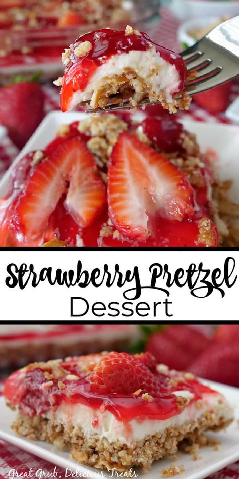 Strawberry Pretzel Dessert is a sweet and savory dessert that is made with a buttery pretzel crust layered with a sweet cream cheese center and a strawberry topping. Strawberry Pretzel Desert, Strawberry Lasagna Desserts, Strawberry Cream Cheese Dessert, Graham Cracker Dessert, Strawberry Pizza, Pretzel Dessert, Strawberry Pretzel Dessert, Pretzel Desserts, Graham Cracker Recipes