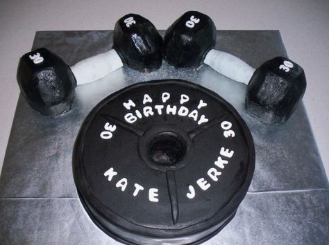 totally something Matt would like for a groom's cake haha :) Gym Cake, 60th Birthday Cakes, Sport Cakes, 3d Cakes, Best Cake Recipes, Grooms Cake, Creative Cakes, Sweets Treats, Cute Cakes