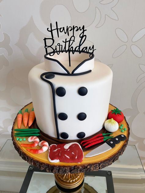 Chef Cakes Ideas, Chef Cake Design Birthdays, Chef Cake Ideas Birthdays, Chef Theme Cake, Chef Cake Design, Chef Birthday Cake, Happy Birthday Chef, Cake Serving Chart, Chef Cake