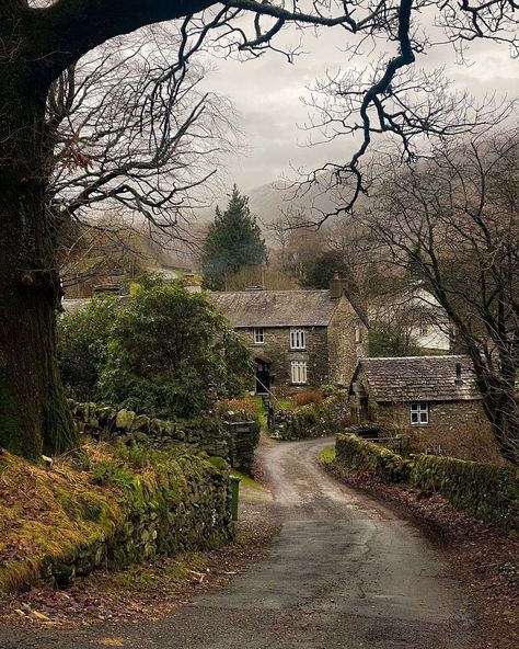 Photos Of Britain 🇬🇧 on Instagram: “Fancy spending Winter snug in a Lake District cottage in Cumbria, England? ❤️ How inviting is this view down to those mossy cottages.…” Lake District Cottages, Lake District England, England Countryside, England Photography, Photography Location, English Village, British Countryside, Beautiful Houses, Lake Pictures