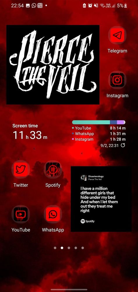 Red, vermelho, Pierce the Veil, Misadventures, Selfish Machines, A Flair for the Dramatic, The Jaws of Life, Vic Fuentes, Theme, Tema, cellphone, celular, Jaime Preciato, Tony Perry, aesthetic theme, Tema de banda, rock band, emo band, screamo, Post-hardcore, Spotify, music Pierce The Veil Phone Theme, Pierce The Veil Background, Phone Layouts, M Instagram, Phone Stuff, Widget Icon, Pierce The Veil, The Veil, Phone Themes