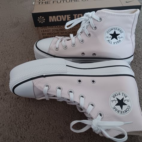 I Am Moveing And Wanting To Get Rid Of Some Things These I Bought And Didn't Love And Never Got Around To Exchanging Them. Prices Negotiable. Cute Converse Shoes, Converse Comme Des Garcons, Yellow Converse, White Chuck Taylors, Cute Converse, Converse Run Star Hike, Pink Platform, Converse Pink, Pink Platforms