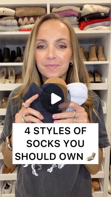 Merrick White / Style Educator on Instagram: "4 pairs of socks you should have in your closet…do you have all four?? 🧦  1️⃣ Athletic socks. An absolute essential for workouts, and also I’ll wear them with boots when I don’t want a boot sock. These @bombas athletic socks are BEYOND — super cushioned, won’t stretch out, or get holes in the wash.  2️⃣ No-show socks. I wear no shoes socks with all my sneakers. If you struggle with no show socks falling down, you MUST try these from @bombas. They’re cut higher so they’re way more secure than lots of other no-show socks.  3️⃣ Super low cut no show socks. I get asked all the time which socks I wear with flats, and I usually don’t wear any, but these @bombas ones are a total game changer!  4️⃣ Boot socks. I have taller boot socks that I wear all White Sneaker Socks, Socks For Flats No Show, Socks For Boots For Women, Nike Crew Socks Outfit Women, How To Wear Socks, Sock Trends 2024, How To Wear Socks With Sneakers, Boot Socks Outfit, Scrunch Socks Outfit