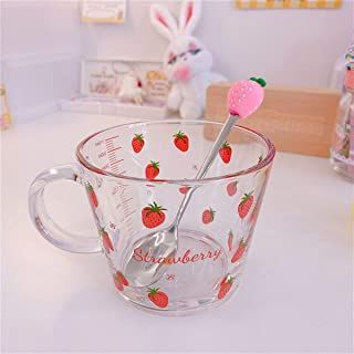 Kawaii Kitchen, Kawaii Cups, Kawaii Strawberry, Strawberry Kitchen, Cute Peach, Double Wall Tumblers, Double Wall Glass, Glass Tea Cups, Kawaii Gifts