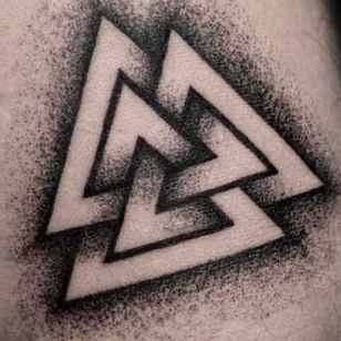 Negative Shaded Tattoos, Nordic Triangle Tattoo, Triangle Tattoos With Meaning, Small Nordic Tattoo Men, Viking Tattoos Small, Viking Tattoos For Women Meaning, Viking Triangle Tattoo, Small Viking Tattoos For Men, German Tattoo For Men