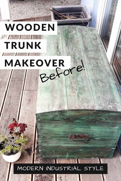 Wooden Chest Diy, Trunk Makeover Ideas, Diy Old Toys, Diy Wooden Chest, Painted Wood Chest, Trunk Makeover, Chests Diy, Wooden Trunk, Painted Trunk