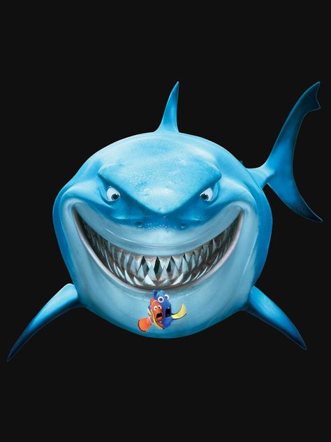 Blue Shark Attack by Funfun168 Nemo Bruce, Pvc Vinyl Flooring, Finding Nemo 2003, Disney Movie Posters, Wall Paper Phone, Shark Art, Disney Nursery, Blue Shark, Kids' Movies