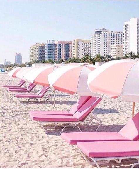 “When the squad go to the beach on national pink day 👙” pink beach chair pink umbrella Pink Homescreen, National Pink Day, Millenial Pink, Pink Umbrella, Pink Living Room, White Beach, Pink Beach, Pink Vibes, Tickled Pink