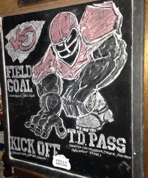 Kansas City Chiefs inspired Chalkboard football at the pub Kansas City Chiefs Craft, Chiefs Crafts, Kansas City Royals Logo, Kansas Day, Football Coloring Pages, Sports Coloring Pages, Kansas City Chiefs Logo, Chiefs Logo, Kansas City Chiefs Football