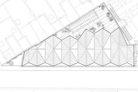 Ansdell Street Origami - Domus Triangular Structure Architecture, Triangular Roof Architecture, Architecture Origami, Office Block, Origami Architecture, Airport Design, Architecture Concept Diagram, Roof Architecture, Architecture Concept Drawings